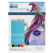 Light Gray The Art Studio Beginners Series Watercolour Pencil & Brush Set Pencils
