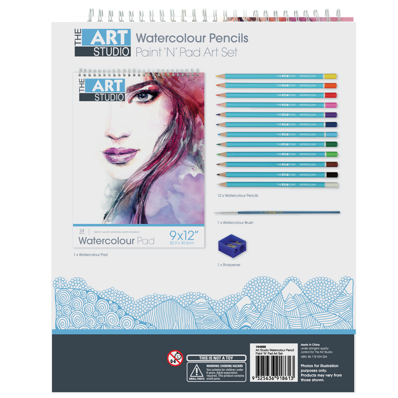 Dim Gray Art Studio Beginners Series Watercolour P&P Set Pencils