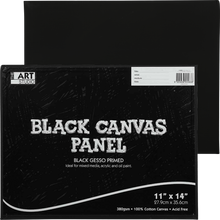 Black The Art Studio 11 x 14 inch Canvas Panel Black 27.94 x 35.56cm Canvas Panels
