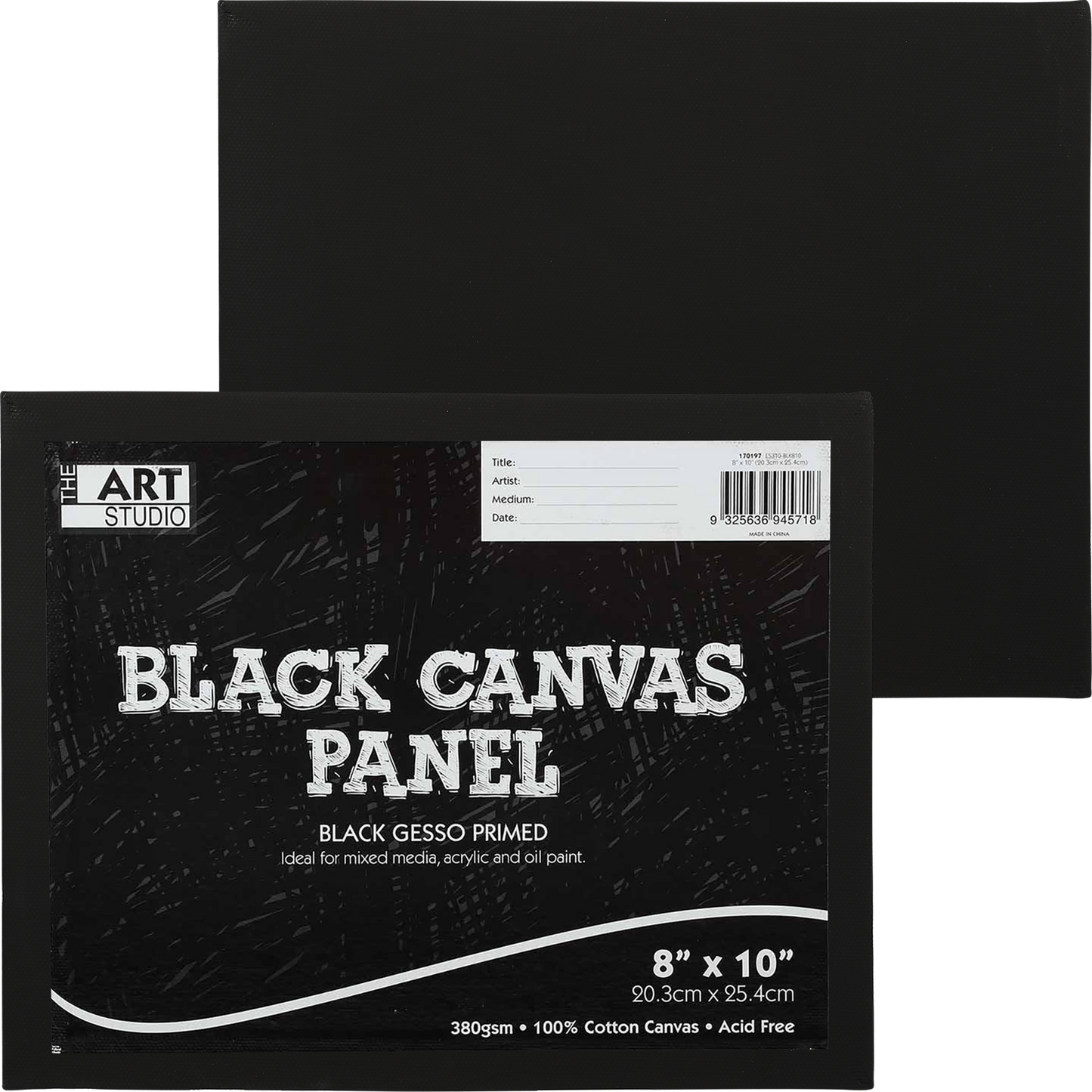 Black The Art Studio Canvas Panel Black 8 x 10 inches 20.32 x 25.4cm Canvas Panels