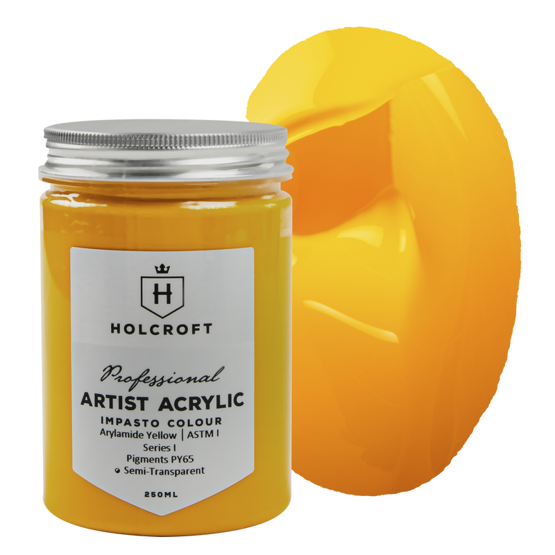 Gray Holcroft Professional Acrylic Impasto Paint  Arylamide Yellow S1 250ml Acrylic Paints