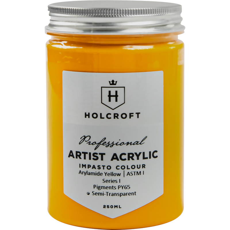 Gray Holcroft Professional Acrylic Impasto Paint  Arylamide Yellow S1 250ml Acrylic Paints