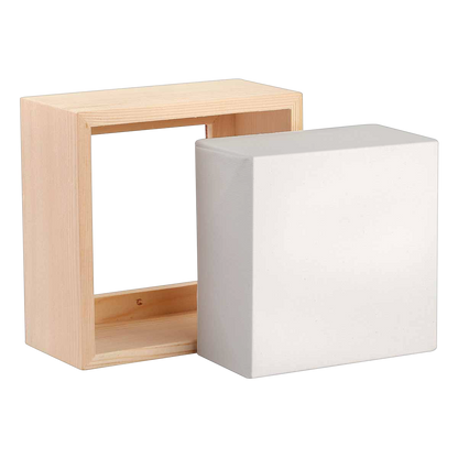 Light Gray 4 x 4 inches Eraldo di Paolo Stretched Canvas with Wood Frame Gallery Wrapped Stretched Canvas With Wooden Frame