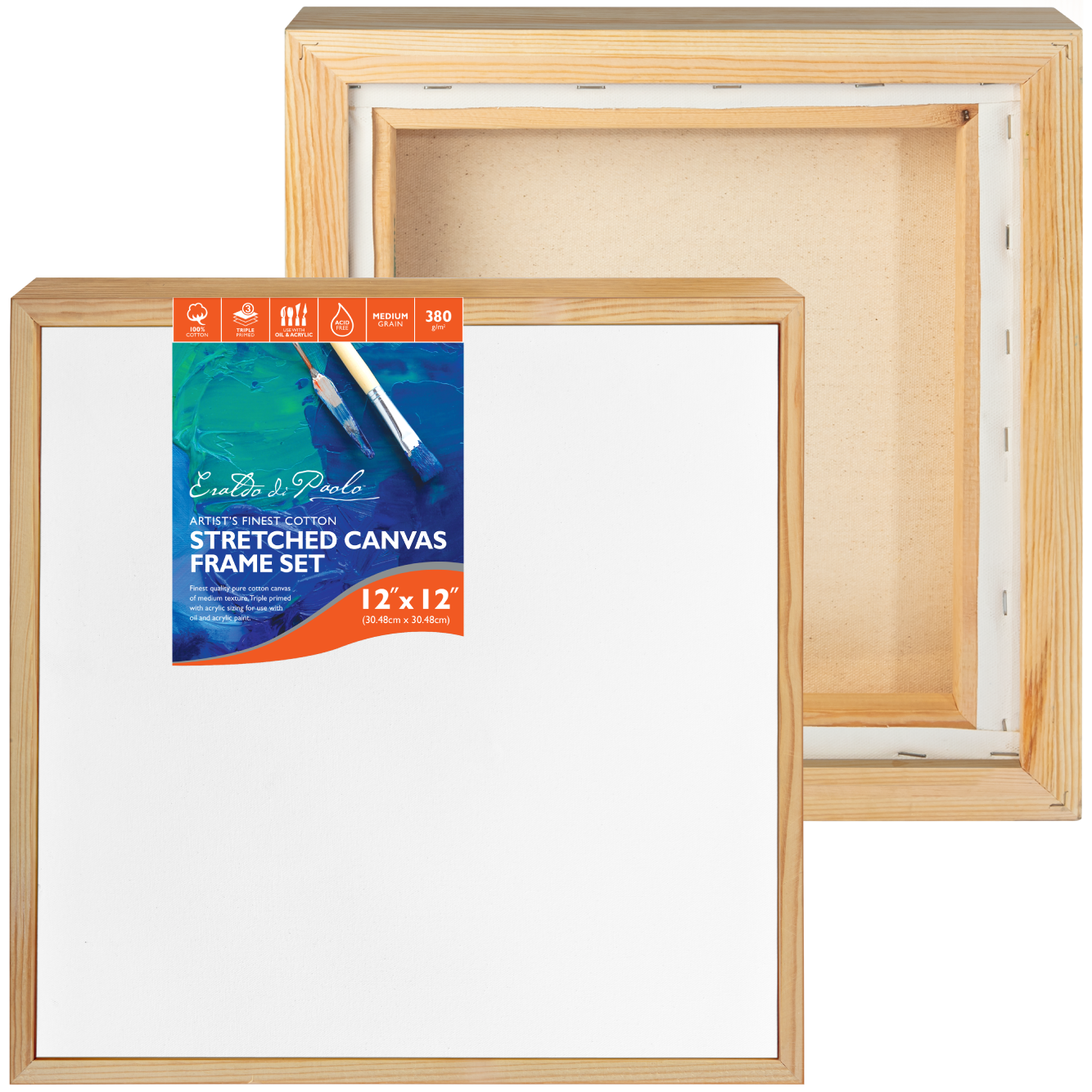 Bisque 12 x 12 Inches Eraldo di Paolo Stretched Canvas with Wood Frame Gallery Wrapped Stretched Canvas With Wooden Frame