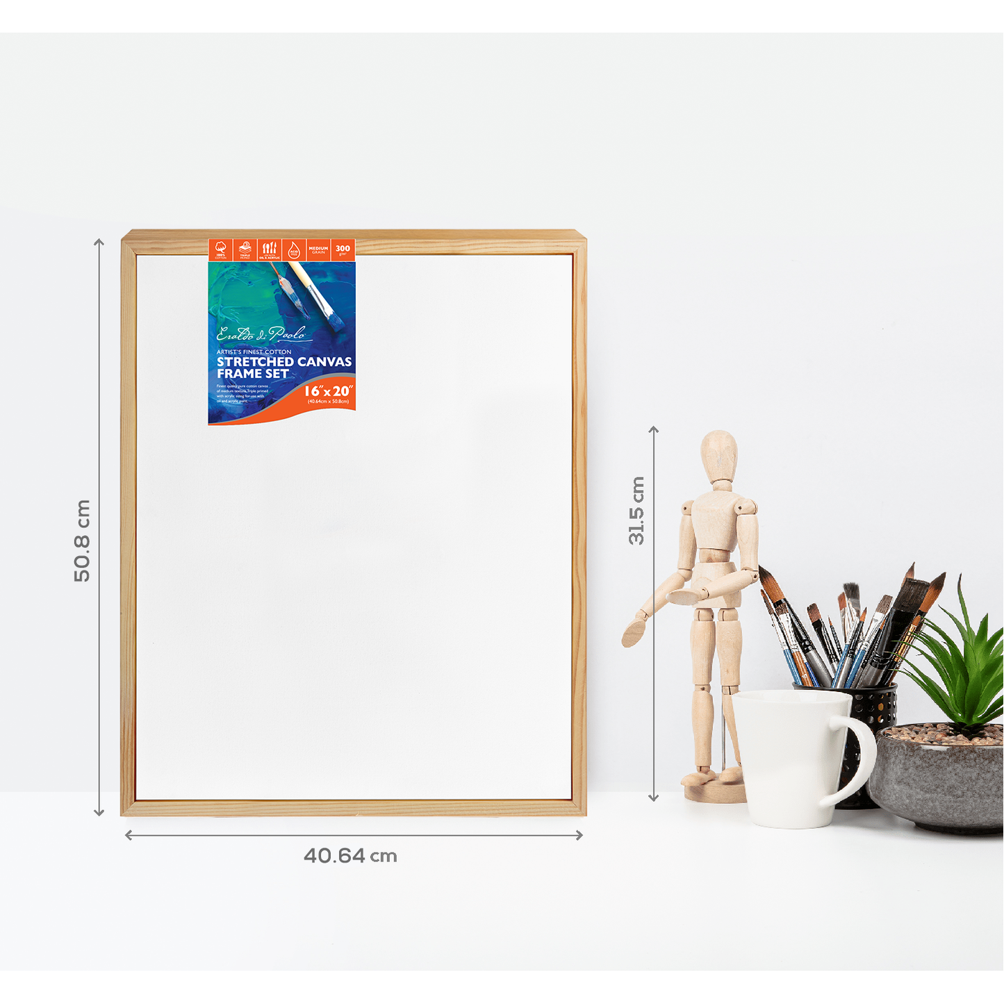 White Smoke 16 x 20 Inches Eraldo di Paolo Stretched Canvas with Wood Frame Gallery Wrapped Stretched Canvas With Wooden Frame