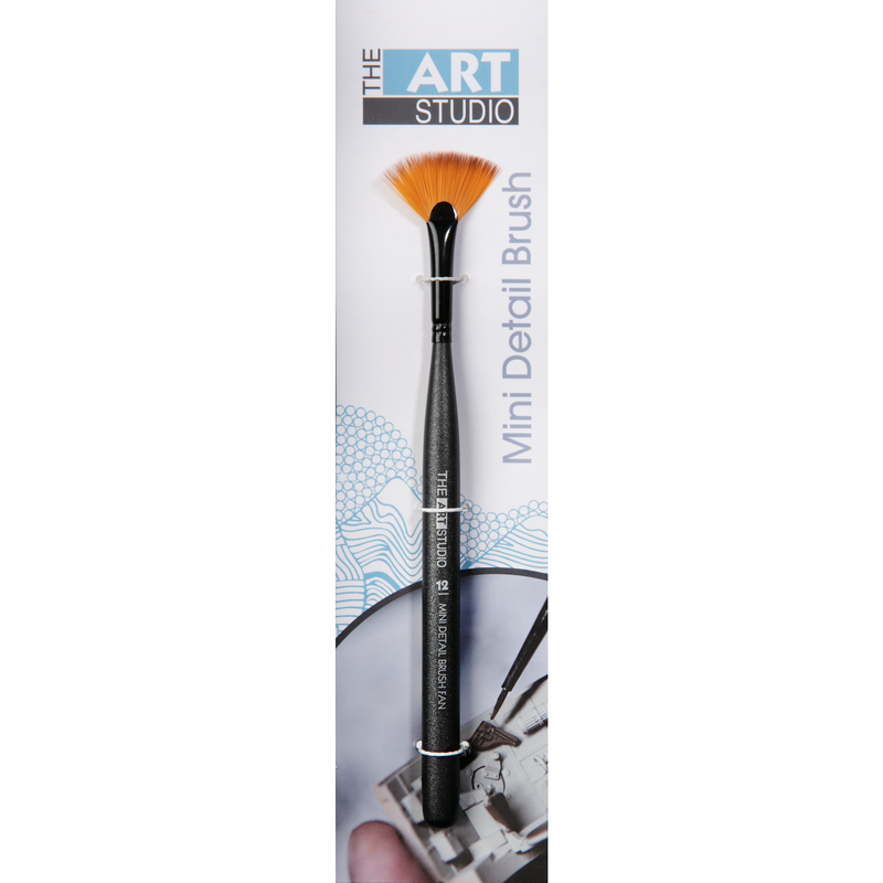 Light Gray The Art Studio Mini Detail Brush Fan 12 Brushes
