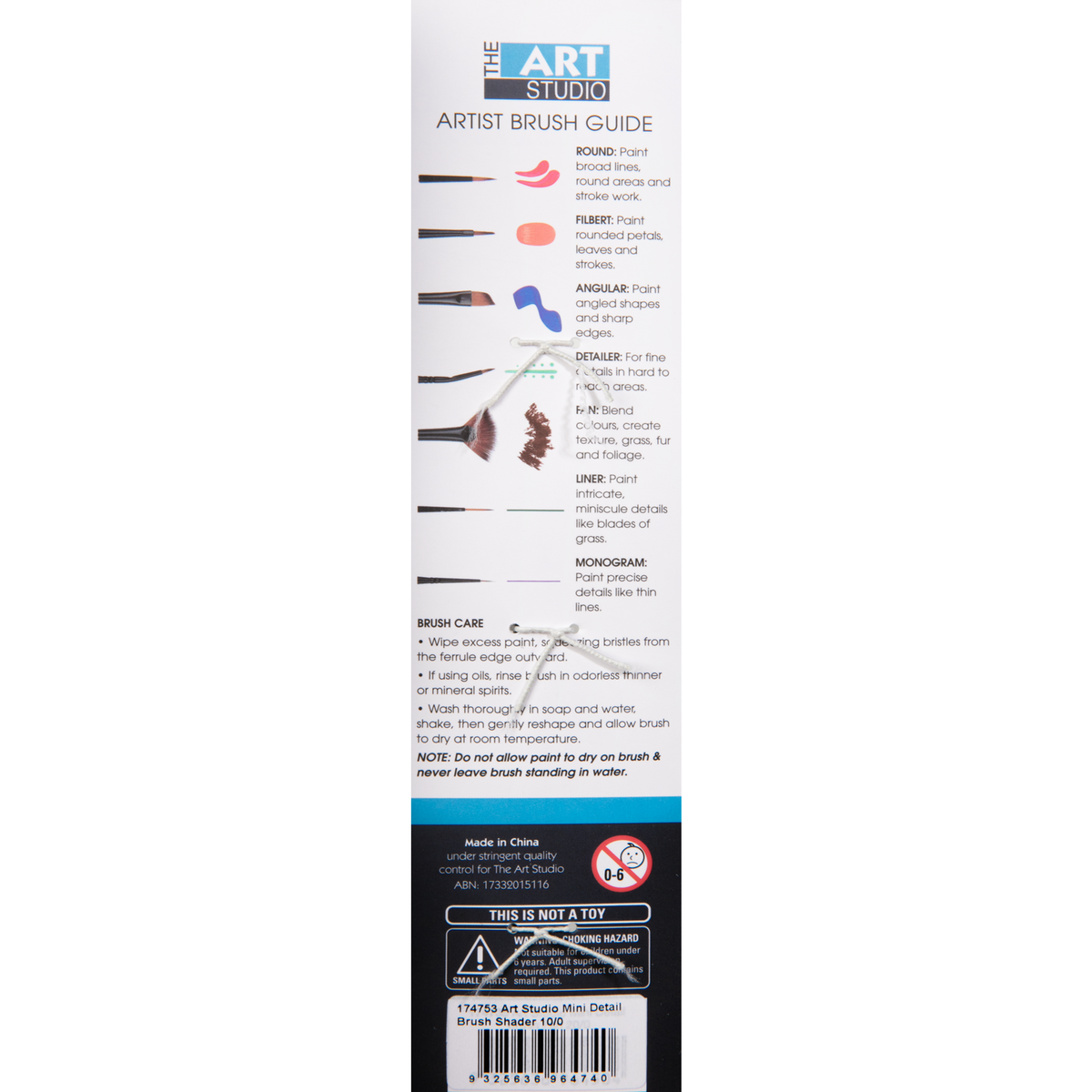 Dark Slate Gray The Art Studio Mini Detail Brush Shader 10 Brushes