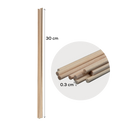 Light Gray Art Star Round 3mm Wooden Dowel 30 x 0.3cm 10 Pieces Kids Craft Basics