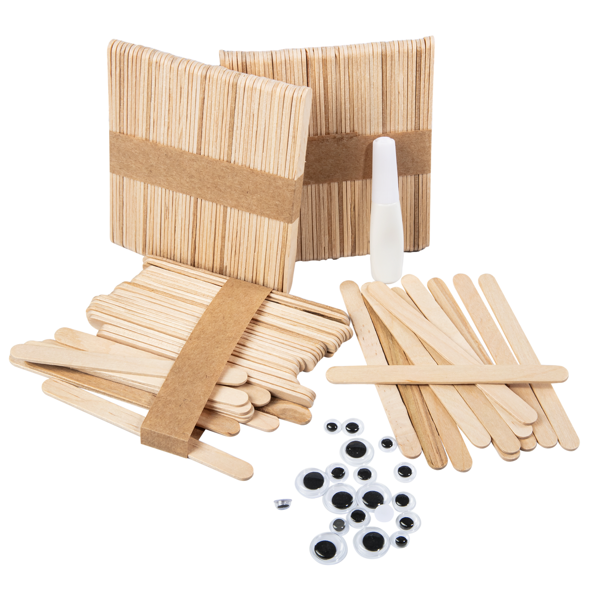 Wheat Art Star Natural Wooden Craft Sticks 150 Pieces Kids Craft Basics