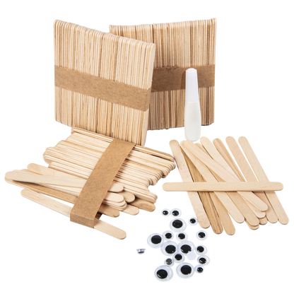 Wheat Art Star Natural Wooden Craft Sticks 150 Pieces Kids Craft Basics
