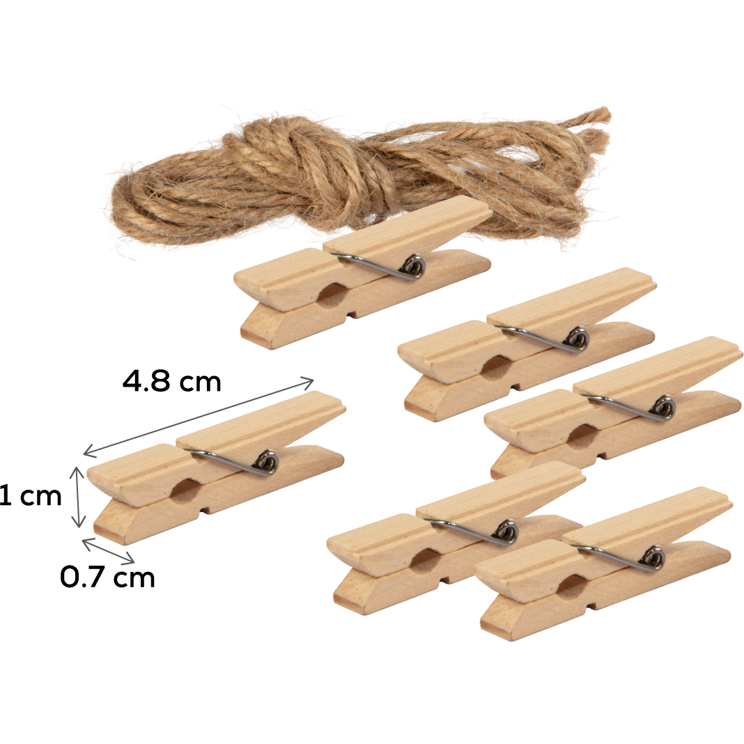 Tan Art Star Natural Craft Pegs 4.8 x 0.7cm 48 Pieces Kids Craft Basics