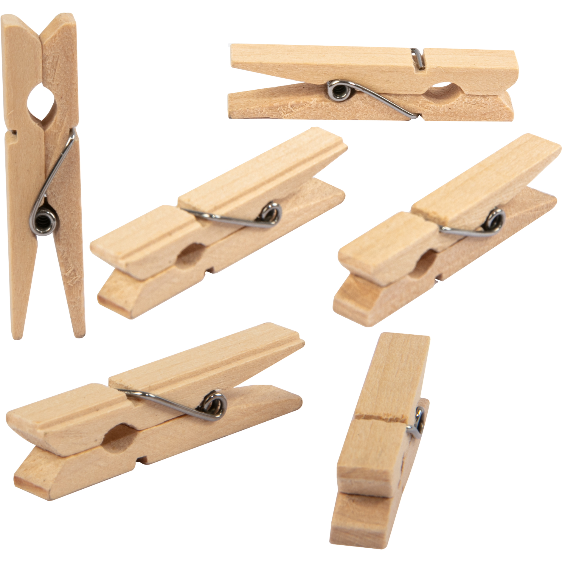 Tan Art Star Natural Craft Pegs 4.8 x 0.7cm 48 Pieces Kids Craft Basics
