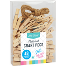 Light Gray Art Star Natural Craft Pegs 4.8 x 0.7cm 48 Pieces Kids Craft Basics