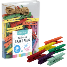 Gray Art Star Coloured Craft Pegs 4.8 x 0.7cm 48 Pack Kids Craft Basics