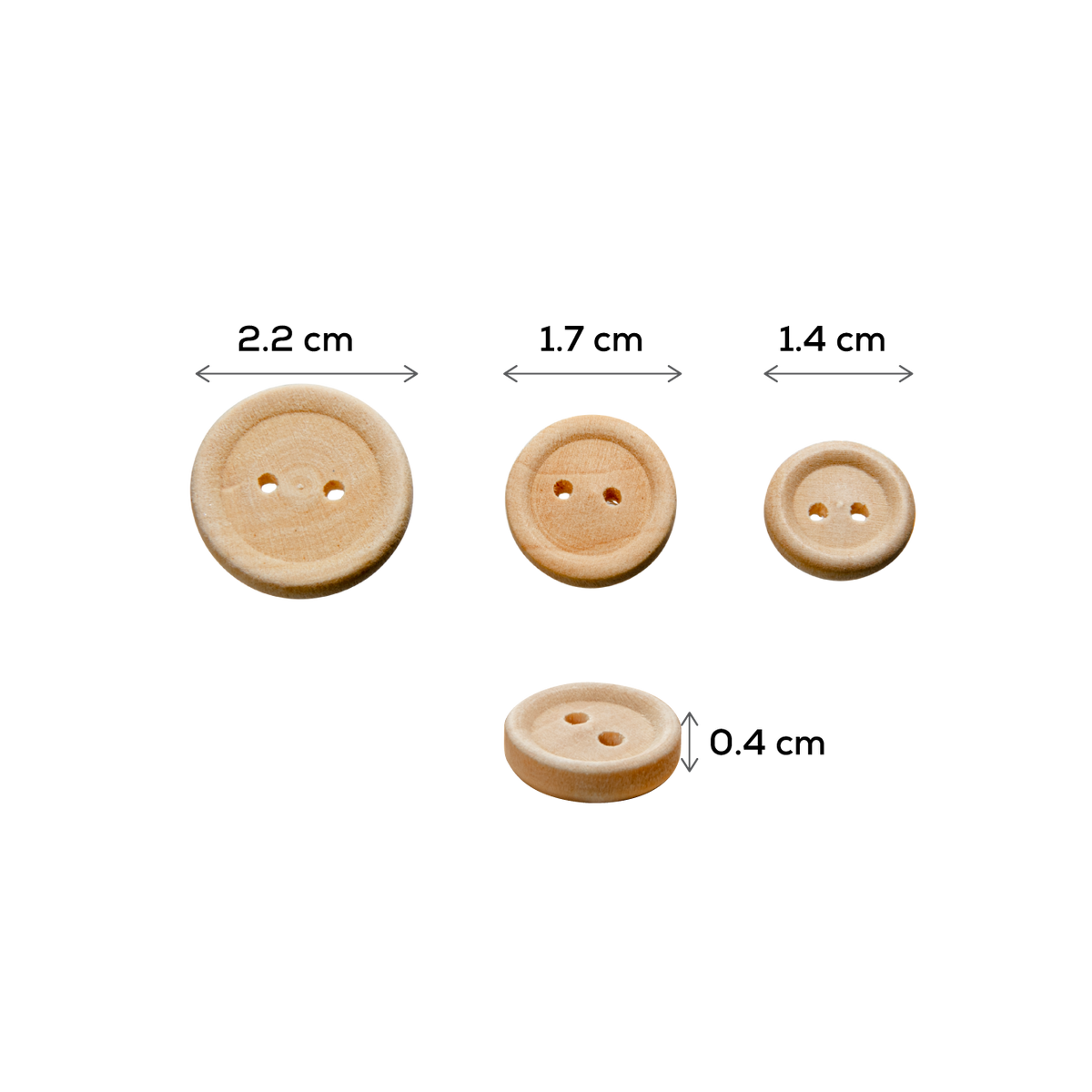 Tan Teacher's Choice Natural Wooden Buttons Assorted Sizes 100 Pieces Kids Craft Basics