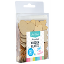 Light Gray Art Star Assorted Size Wooden 120 Pack Hearts Kids Craft Basics