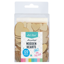 Light Gray Art Star Assorted Size Wooden 120 Pack Hearts Kids Craft Basics