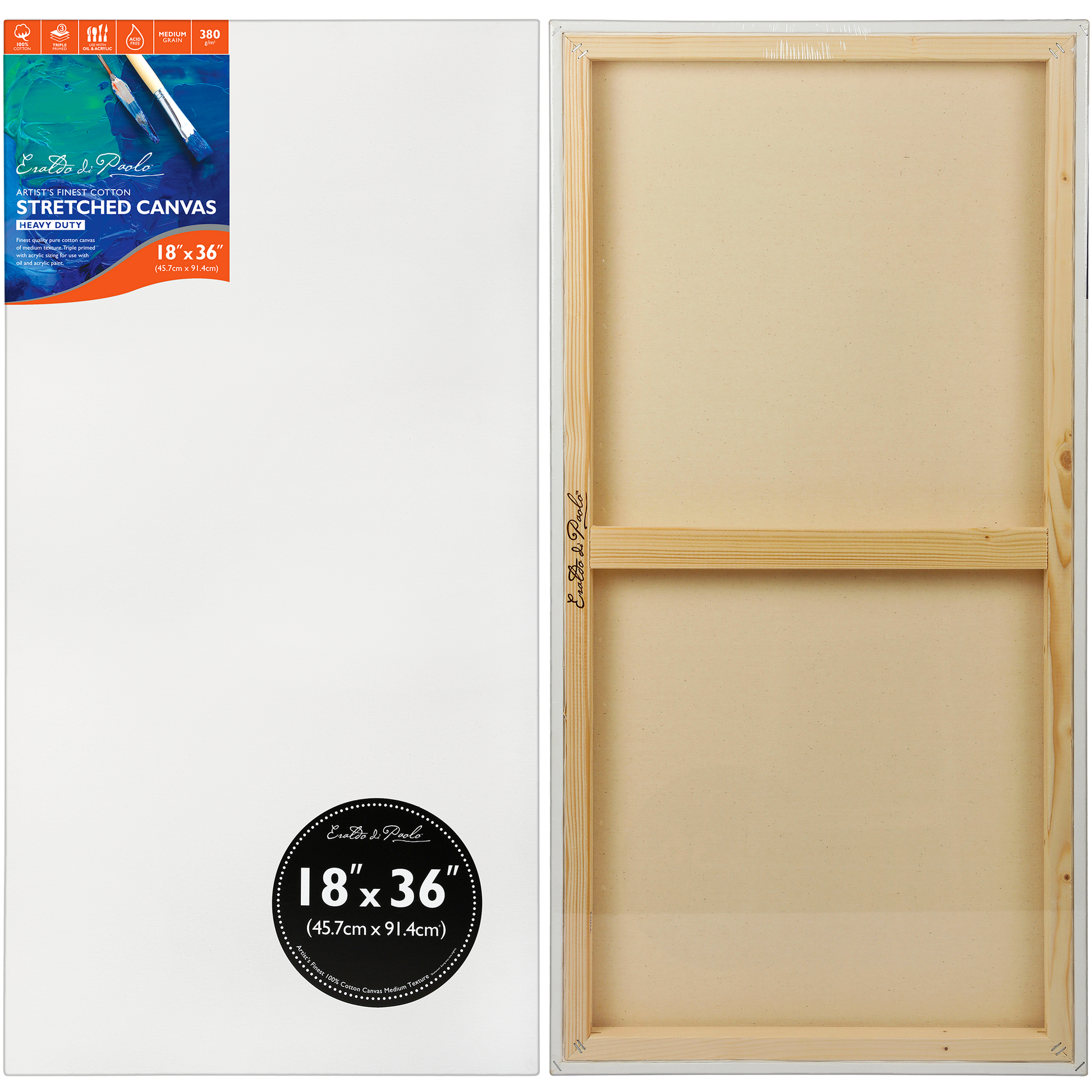 Light Gray 18 x 36 inches Eraldo di Paolo Gallery Wrapped Stretched Canvas Gallery Wrapped Stretched Canvas