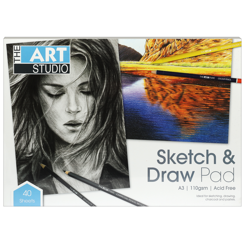 Dark Slate Gray The Art Studio A3 Sketch Pad 110gsm 40 Sheets Pads
