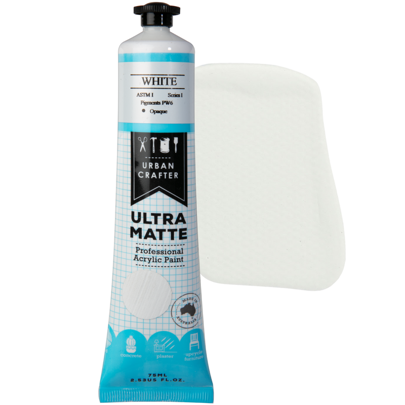 Dark Cyan Urban Crafter Ultra Matte Acrylic Paint White Opaque S1 ASTM1 75ml Acrylic Paints