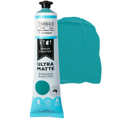 Light Sea Green Urban Crafter Ultra Matte Acrylic Paint Semi-Transparent S1 ASTM1 Emerald 75ml Acrylic Paints