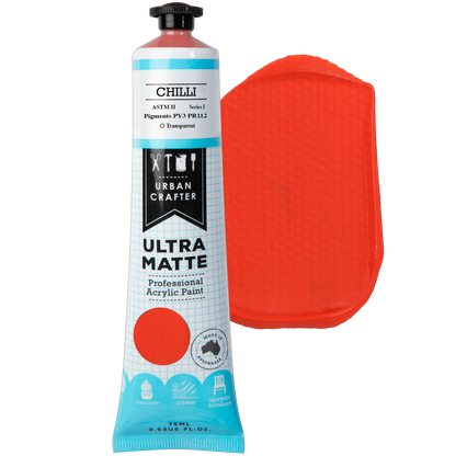 Steel Blue Urban Crafter Ultra Matte Acrylic Paint Transparent S1 ASTM2 Chilli 75ml Acrylic Paints