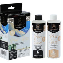 Black Holcroft Pour On Gloss Resin Art Varnish Kit 500ml Acrylic Paints