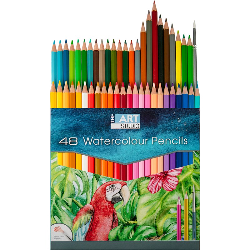 Dark Slate Gray The Art Studio Watercolour Pencils Assorted Colours 48 Pack Pencils