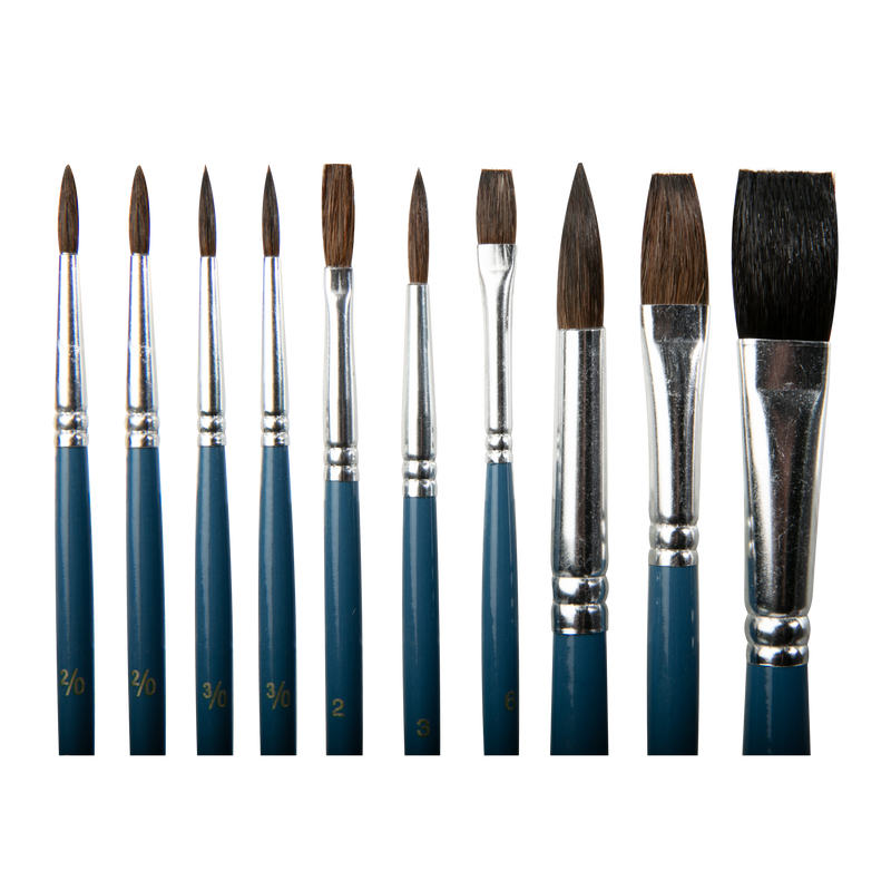 Dark Slate Gray Eraldo Di Paolo Synthetic Watercolour Brush Set 10 pack Brushes