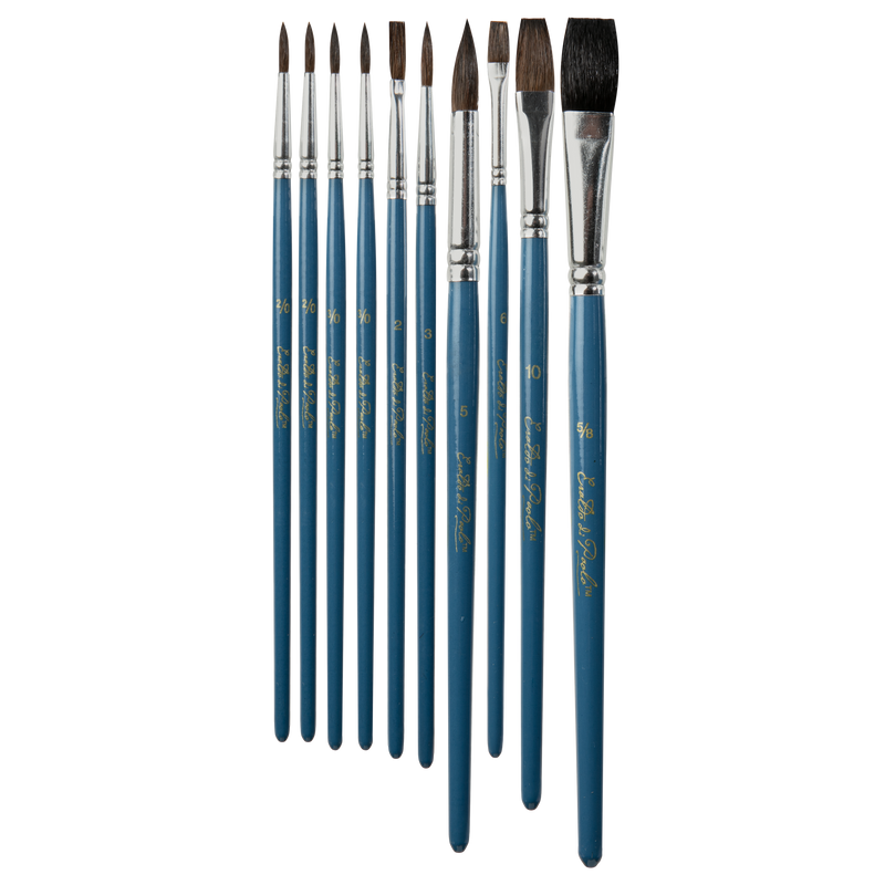 Dark Slate Gray Eraldo Di Paolo Synthetic Watercolour Brush Set 10 pack Brushes