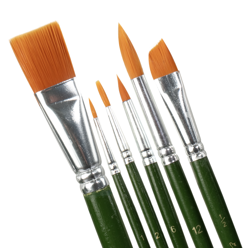 Dark Slate Gray Eraldo Di Paolo Gold Synthetic Acrylic Brush Set 6 Pack Brushes