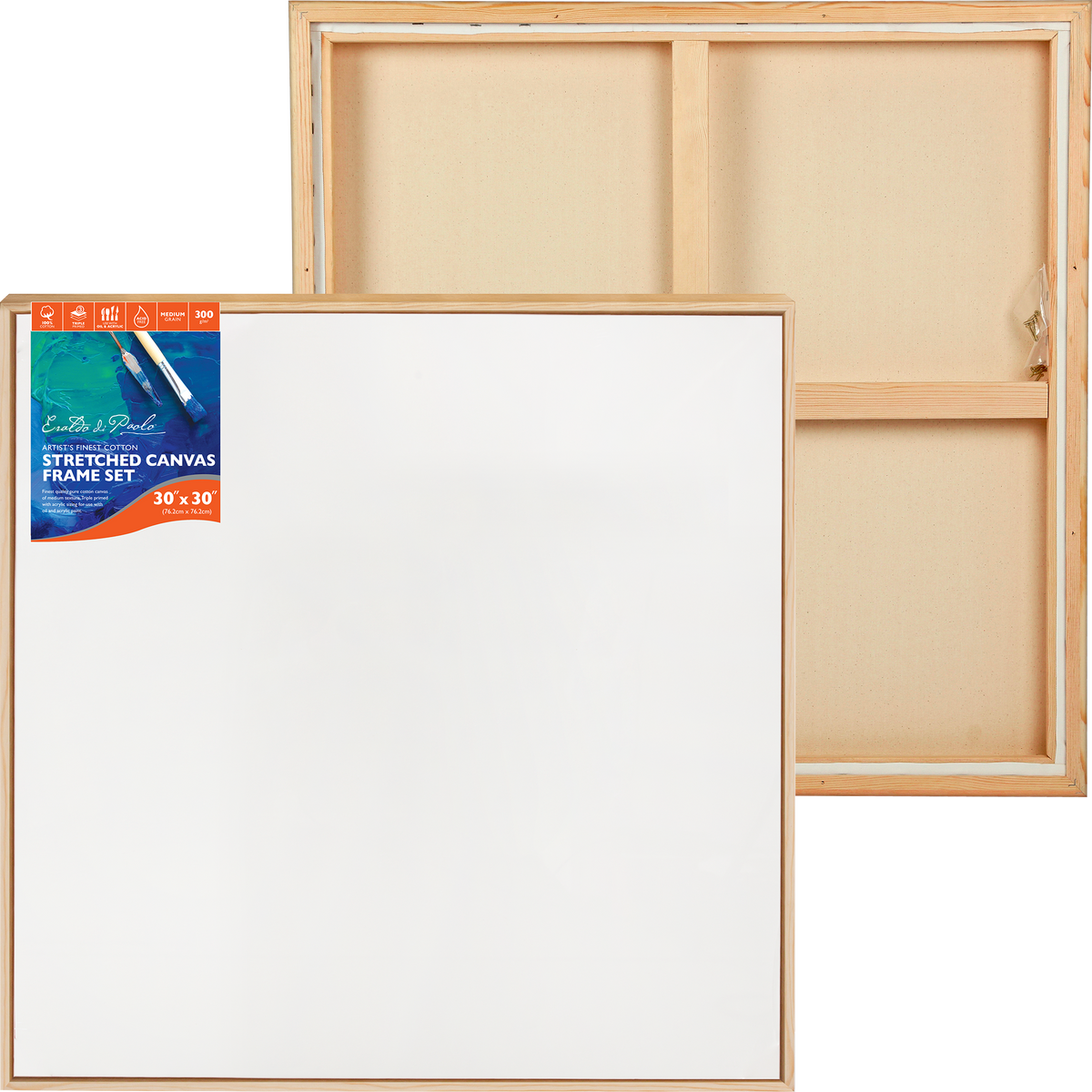 Antique White 30 x 30 inches Eraldo di Paolo Stretched Canvas with Wood Frame Gallery Wrapped Stretched Canvas With Wooden Frame