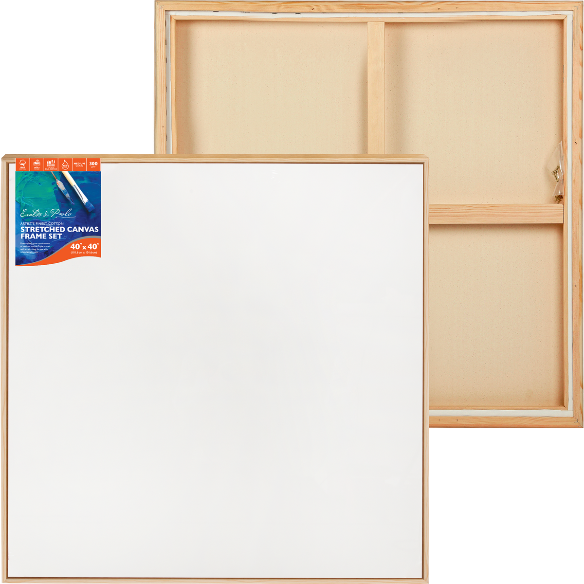 Antique White 40 x 40 inches Eraldo di Paolo Stretched Canvas with Wood Frame Gallery Wrapped Stretched Canvas With Wooden Frame