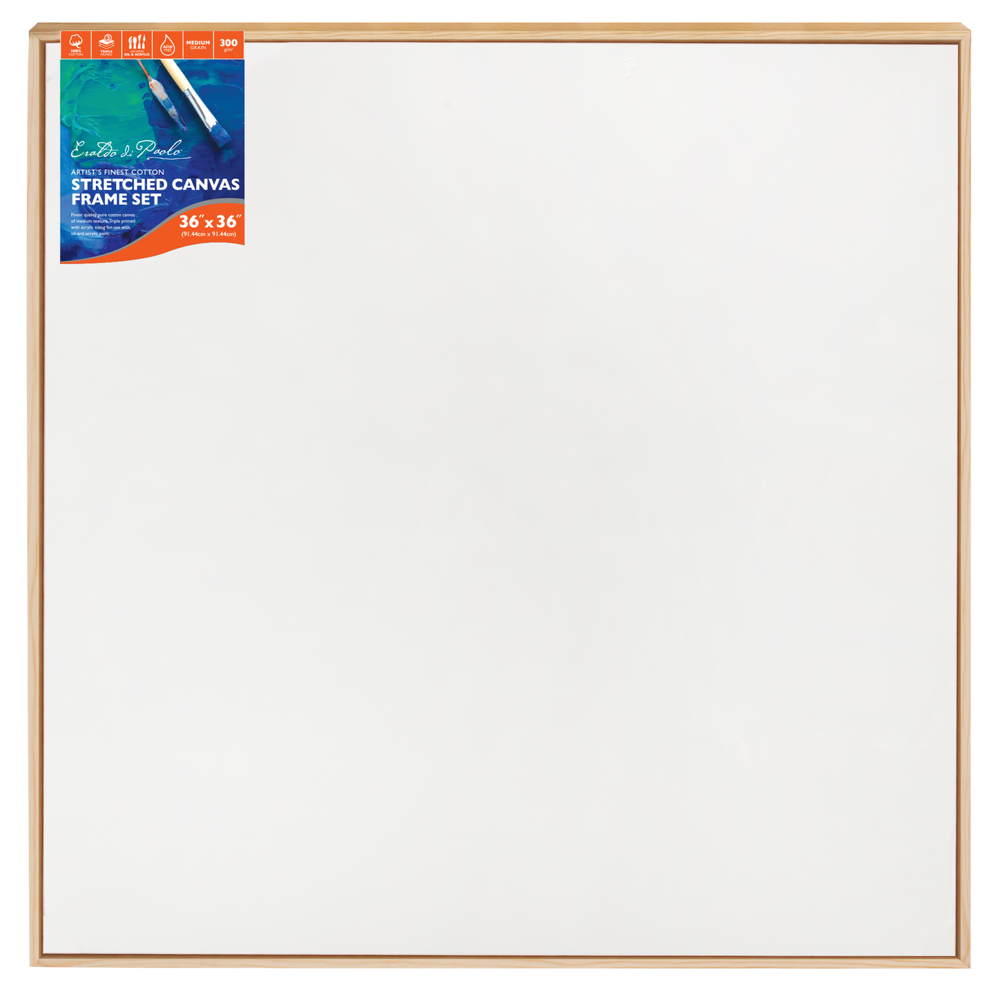 White Smoke 36 x 36 inches Eraldo di Paolo Stretched Canvas with Wood Frame Gallery Wrapped Stretched Canvas With Wooden Frame