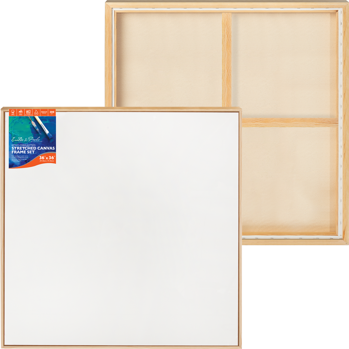 Antique White 36 x 36 inches Eraldo di Paolo Stretched Canvas with Wood Frame Gallery Wrapped Stretched Canvas With Wooden Frame