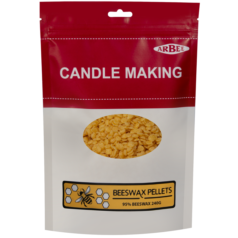 Dark Red Arbee Beeswax 95% Pellets 240g Candle Wax