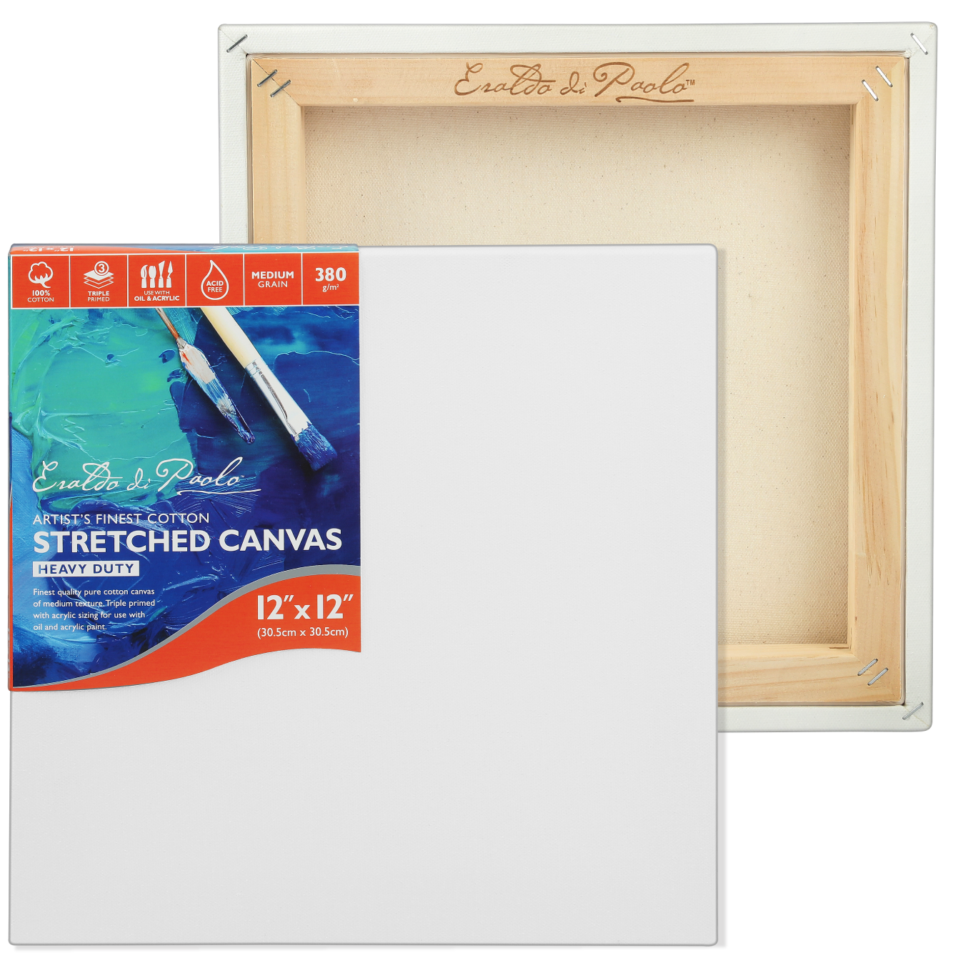 Light Gray Eraldo di Paolo 12 x 12in Gallery Wrapped Stretched Canvas Gallery Wrapped Stretched Canvas