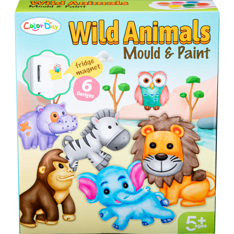 Light Gray Mould & Paint - Wild Animals Kids Activities