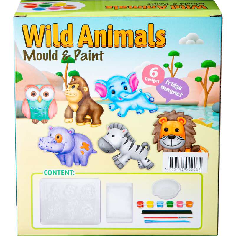 Light Gray Mould & Paint - Wild Animals Kids Activities