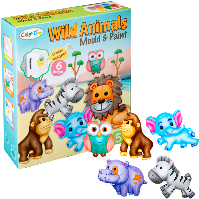 Light Gray Mould & Paint - Wild Animals Kids Activities