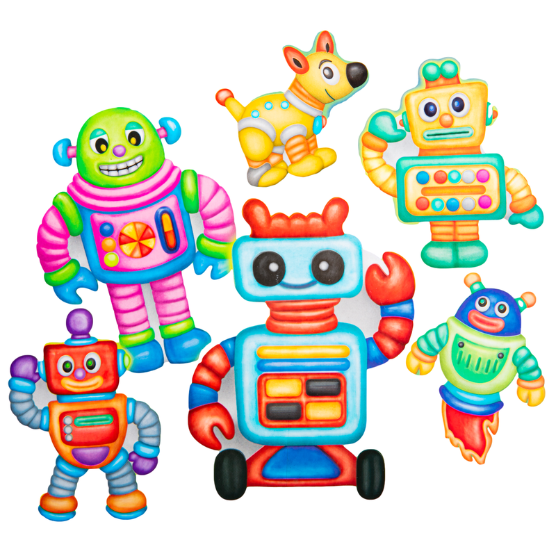 Dark Cyan Mould & Paint - Robots Kids Activities