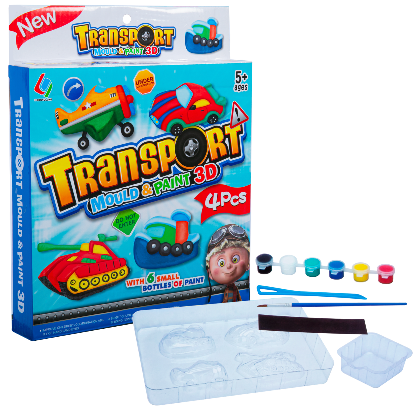 Light Steel Blue Mould & Paint - Transport Kids Activities