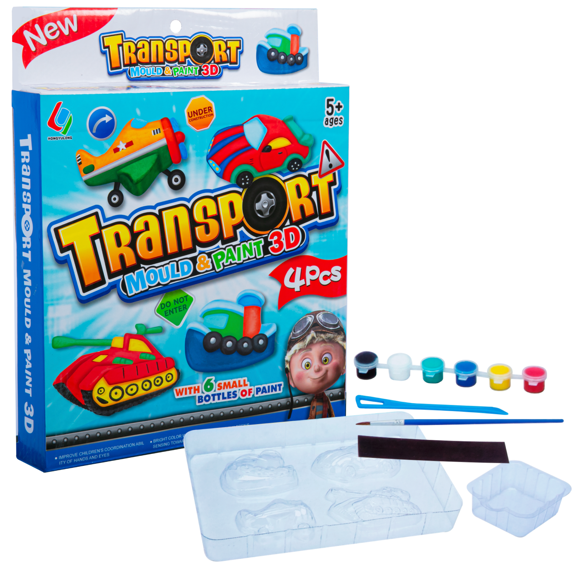 Light Steel Blue Mould & Paint - Transport Kids Activities