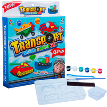 Light Steel Blue Mould & Paint - Transport Kids Activities