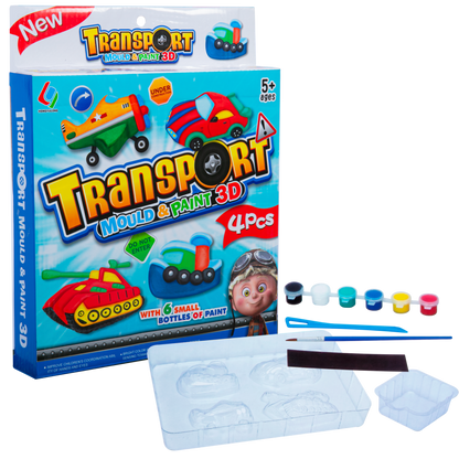Light Steel Blue Mould & Paint - Transport Kids Activities