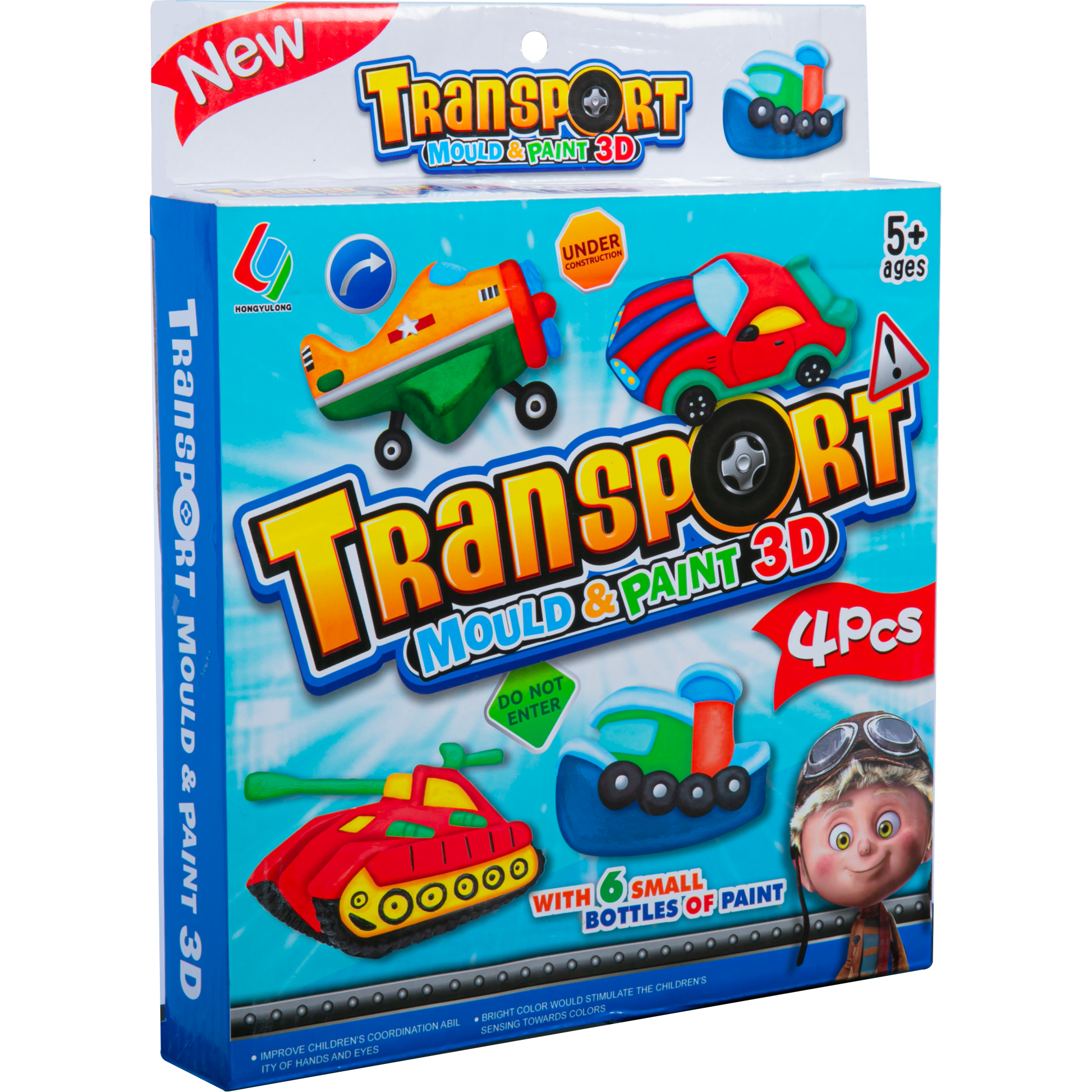 Dark Salmon Mould & Paint - Transport Kids Activities