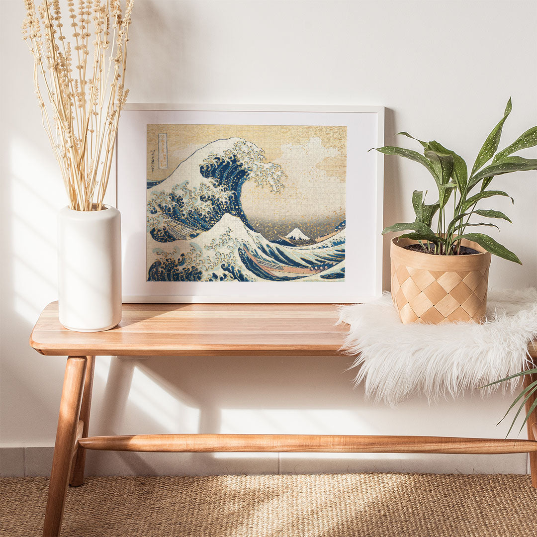 Light Gray Artist Series 1500 Piece Jigsaw Puzzle - The Great Wave by Katsushika Hokusai Puzzles