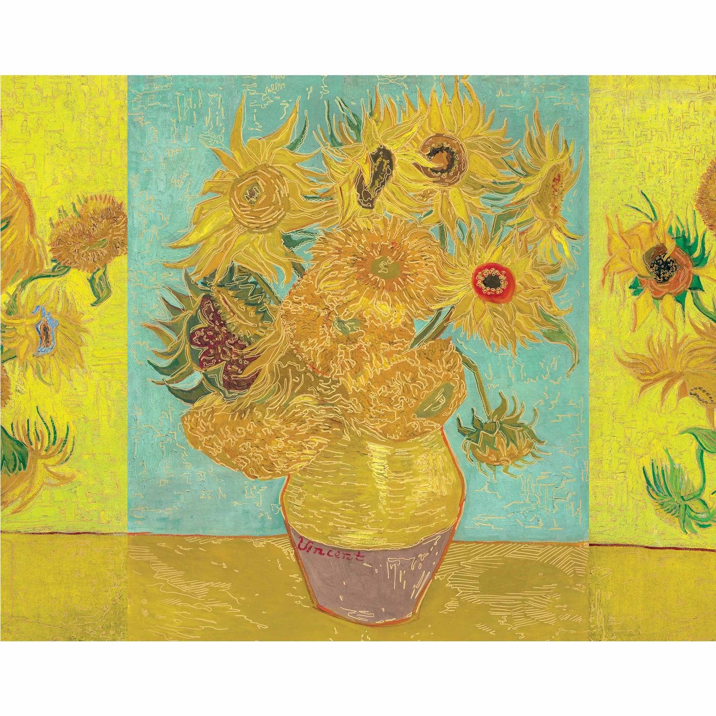 Goldenrod Artist Series 1000 Piece Jigsaw Puzzle - Sunflowers by Van Gogh Puzzles