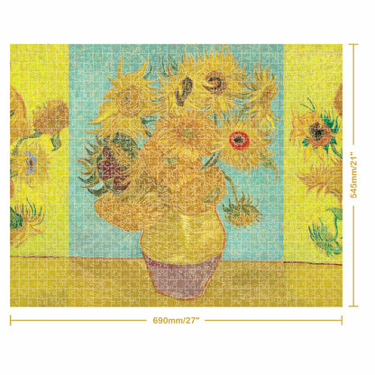 Seashell Artist Series 1000 Piece Jigsaw Puzzle - Sunflowers by Van Gogh Puzzles