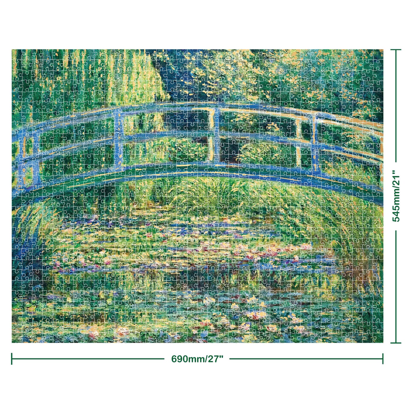 Dim Gray Artist Series 1000 Piece Jigsaw Puzzle - Bridge Water Lilies by Monet Puzzles